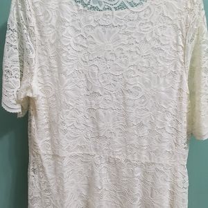 Cream lace top